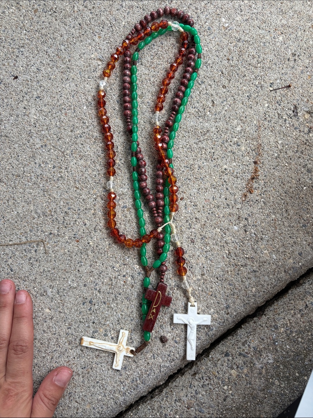 2-Bundle rosary necklaces with cross